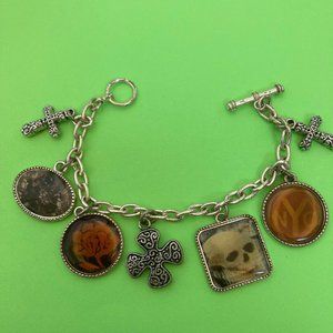 Fashion Charm Bracelet Goth Rocker NYC Toggle Clasp